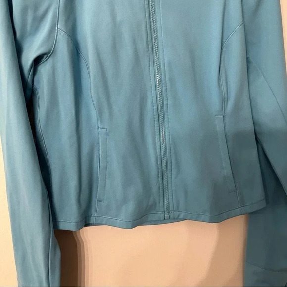 Yogalicious Lux Women's Long Sleeve Light Blue Zip-Up Hooded Jacket Size L GUC - Picture 4 of 9